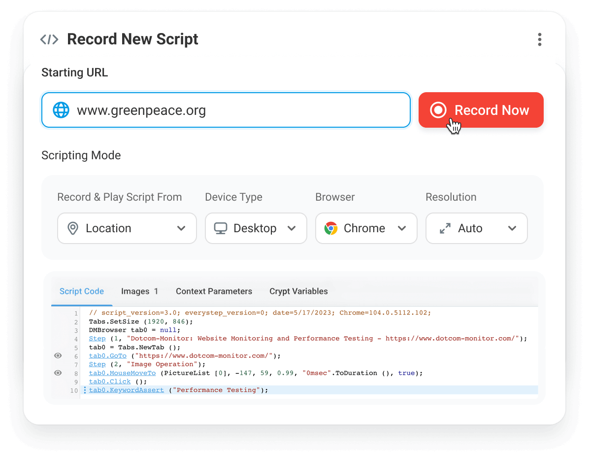 Monitor Record Web Application Performance